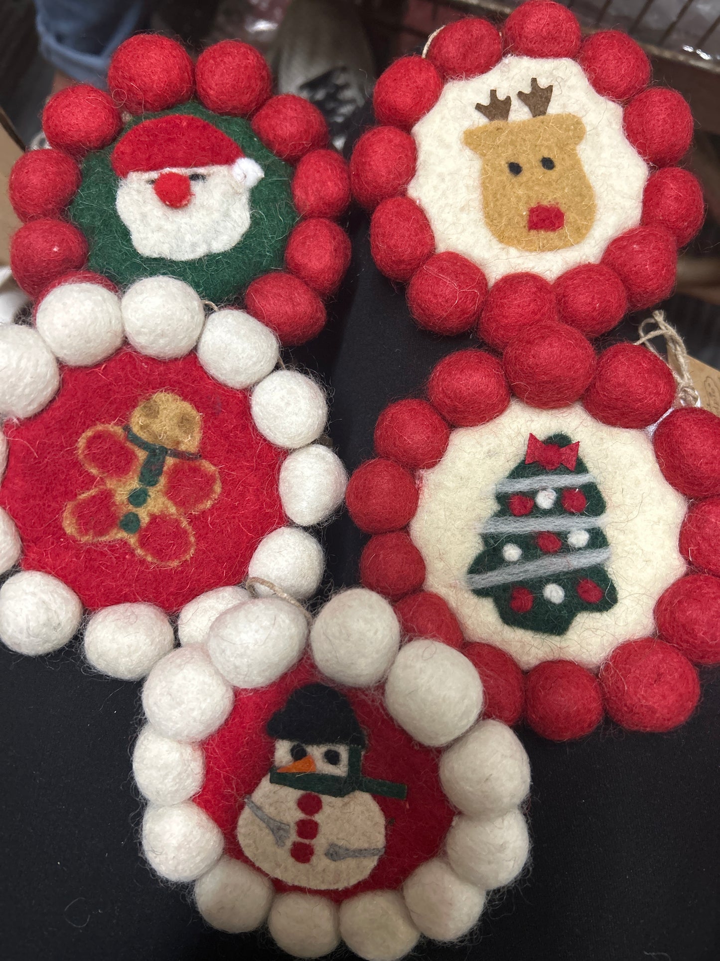 Wool felt mud pie ornament