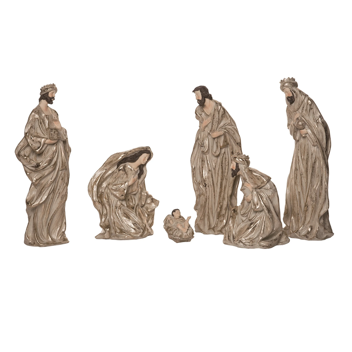 Resin nativity gold set/6
