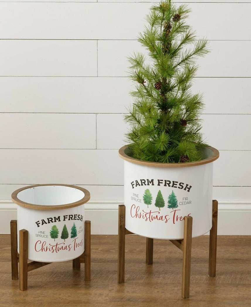 FARM FRESH CHRISTMAS TREES PLANTERS