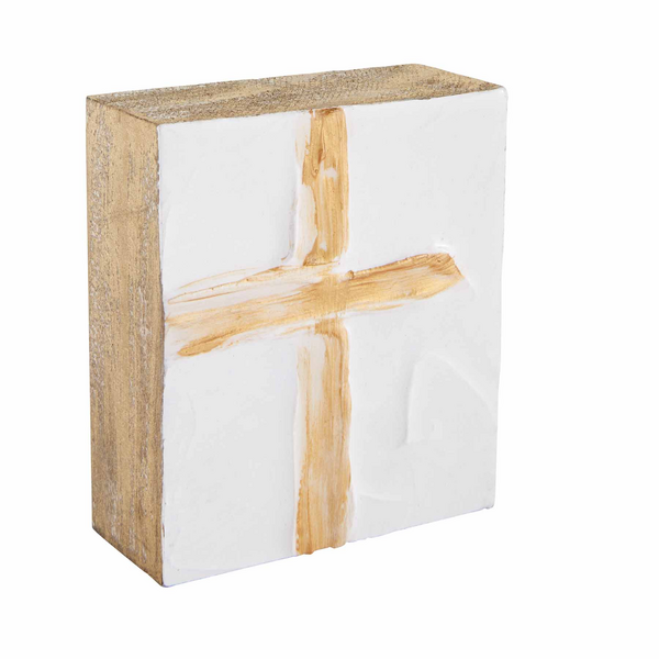 Gold cross sitter mud pie
