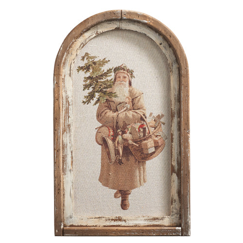 18" OLD WORLD SANTA FRAMED PRINT