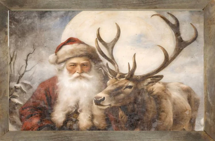 Reindeer with Santa print
