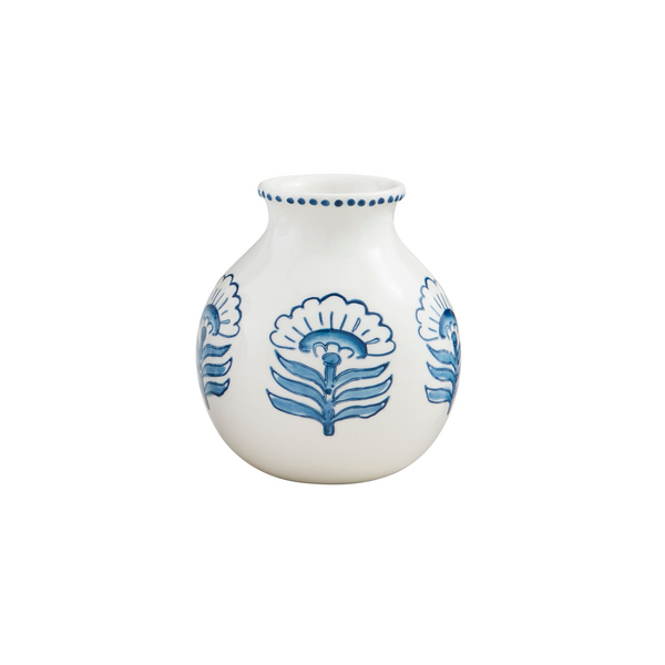 Blue floral vase mud pie