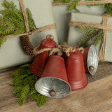 27" RED HANGING BELLS set/3