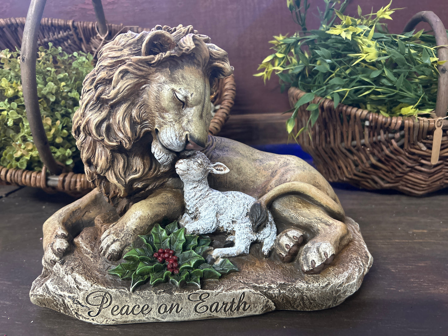 LION & LAMB ON ROCK