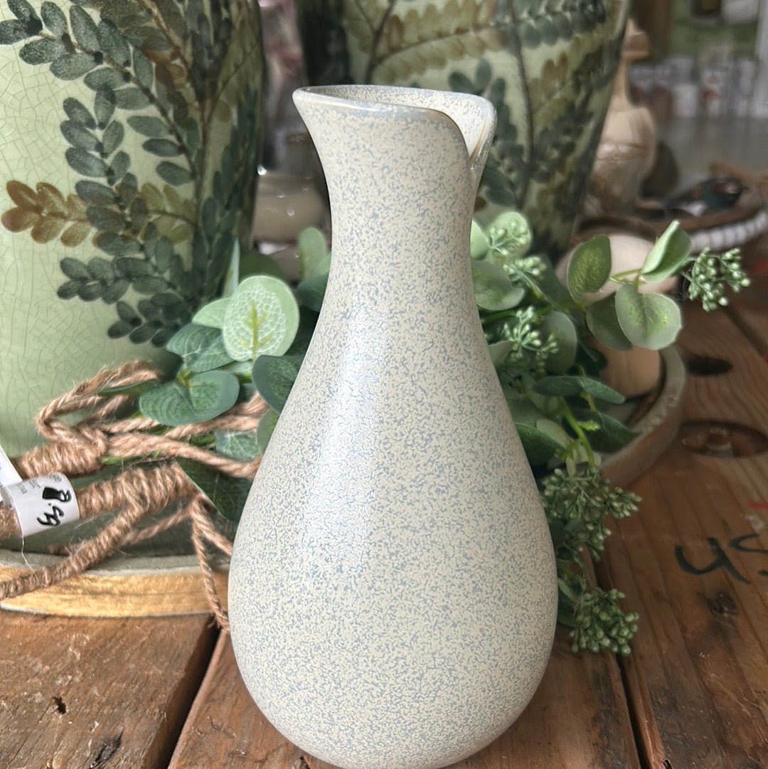 Speckled white vase