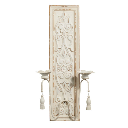 27" DISTRESSED CANDLE HOLDER WALL PANEL