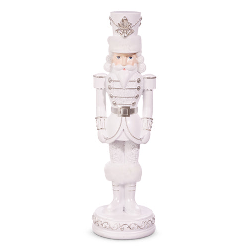 13" WHITE AND SILVER NUTCRACKER