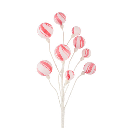 23.5" PEPPERMINT STRIPE BALL SPRAY