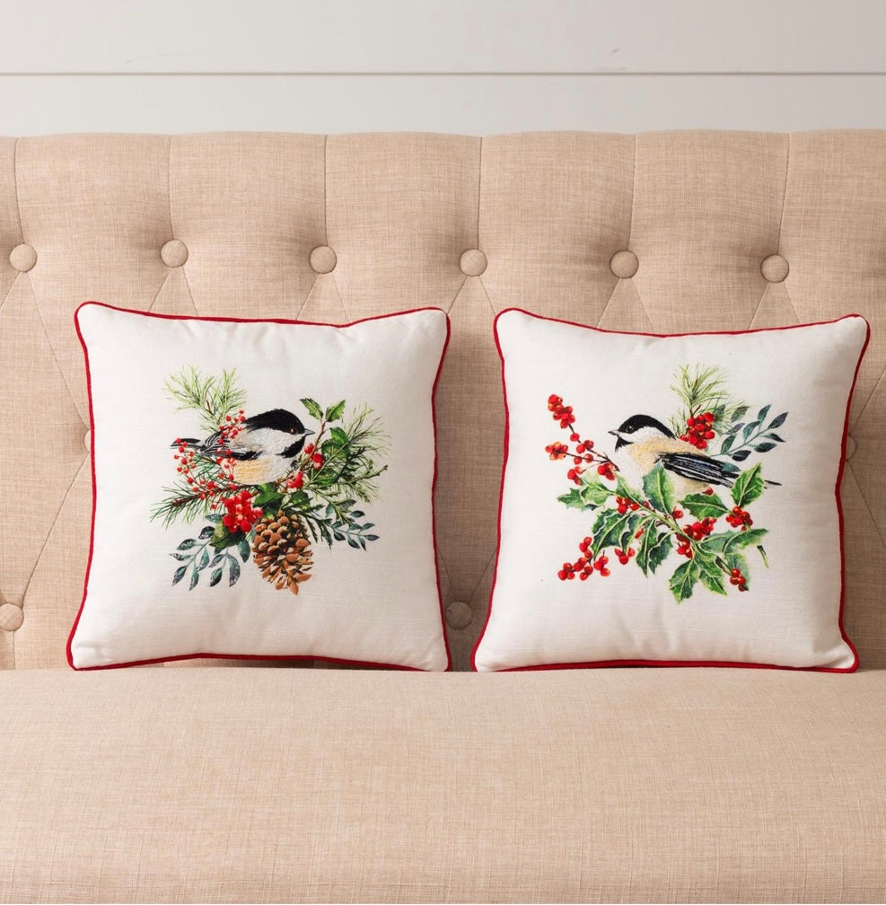 Chickadee pillow asst