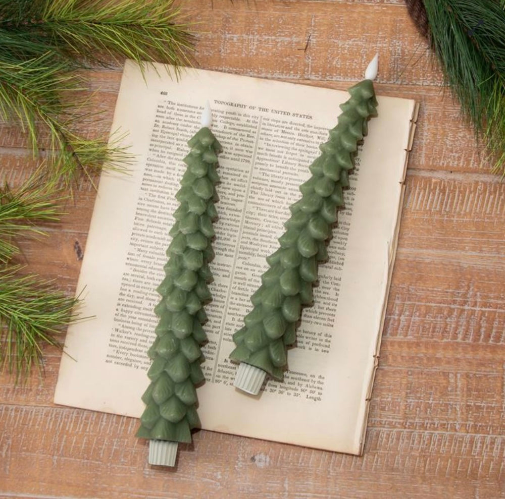 Set of 2 LED taper candles