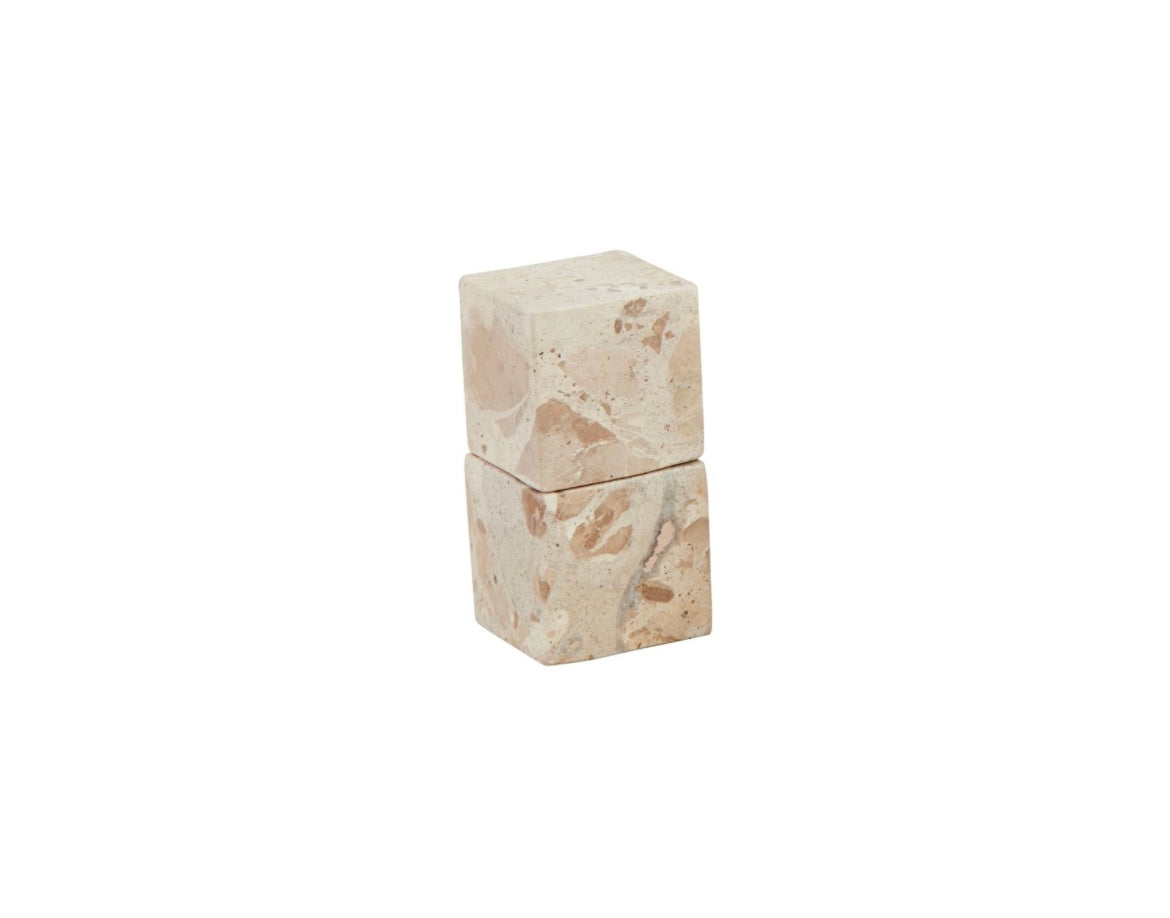 Taupe marble mud pie S&P set