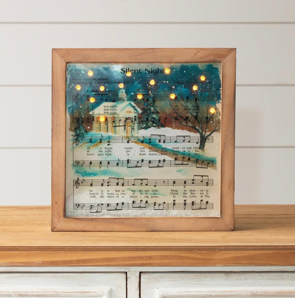LED SNOWY SHADOW BOX - SILENT NIGHT