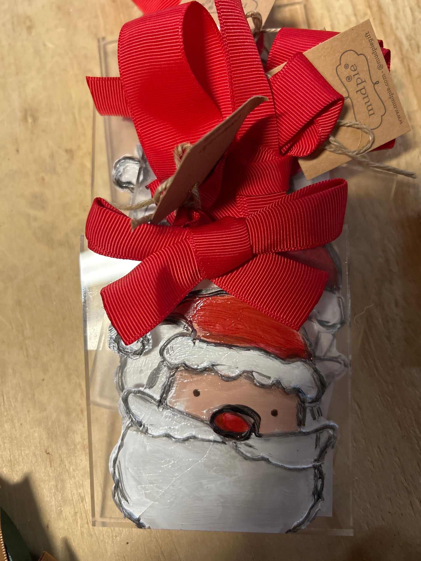 Santa mud pie ornament