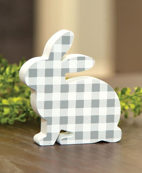 Gray & White Buffalo Check Chunky Bunny