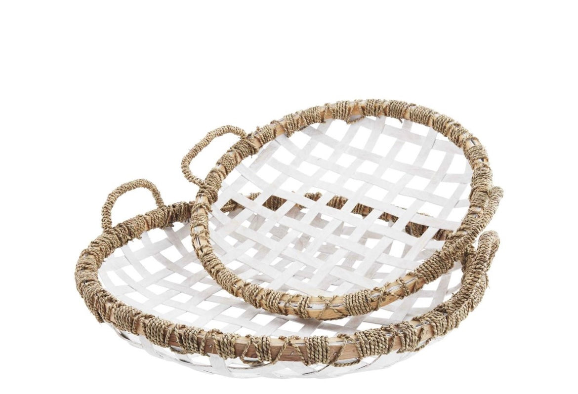 Woven basket set/2 mud pie