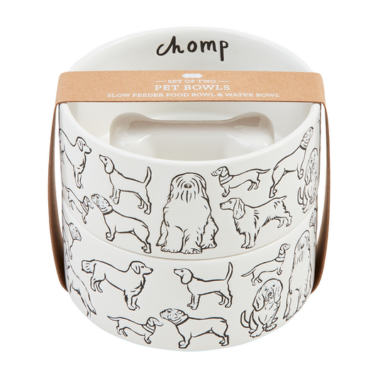 Mud pie dog bowl set