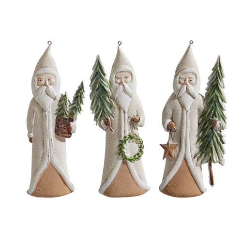 NATURAL SANTA WITH TREE ORNAMENT ASST.