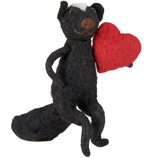 Felt skunk with heart
