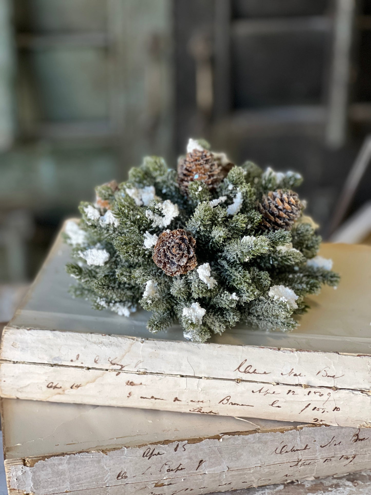 Snowy Pine Half Sphere | 7"