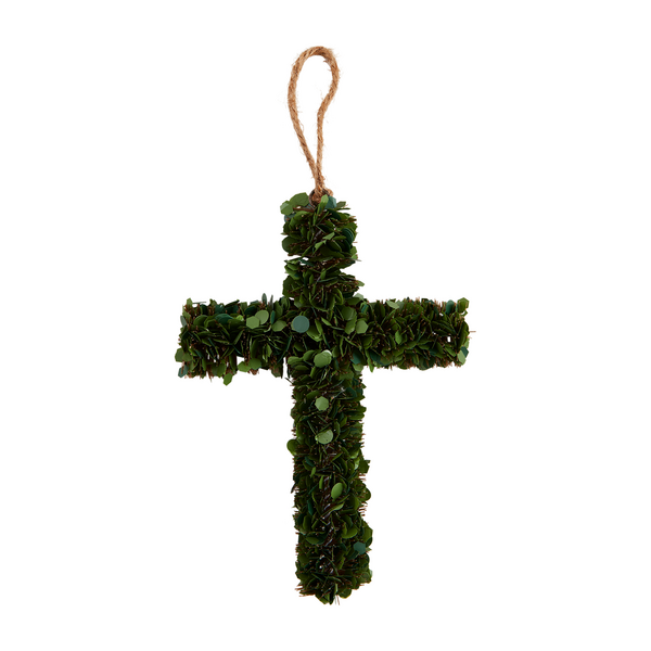 Boxwood cross mud pie