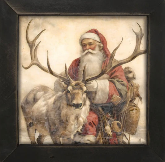 Santa with reindeer print
