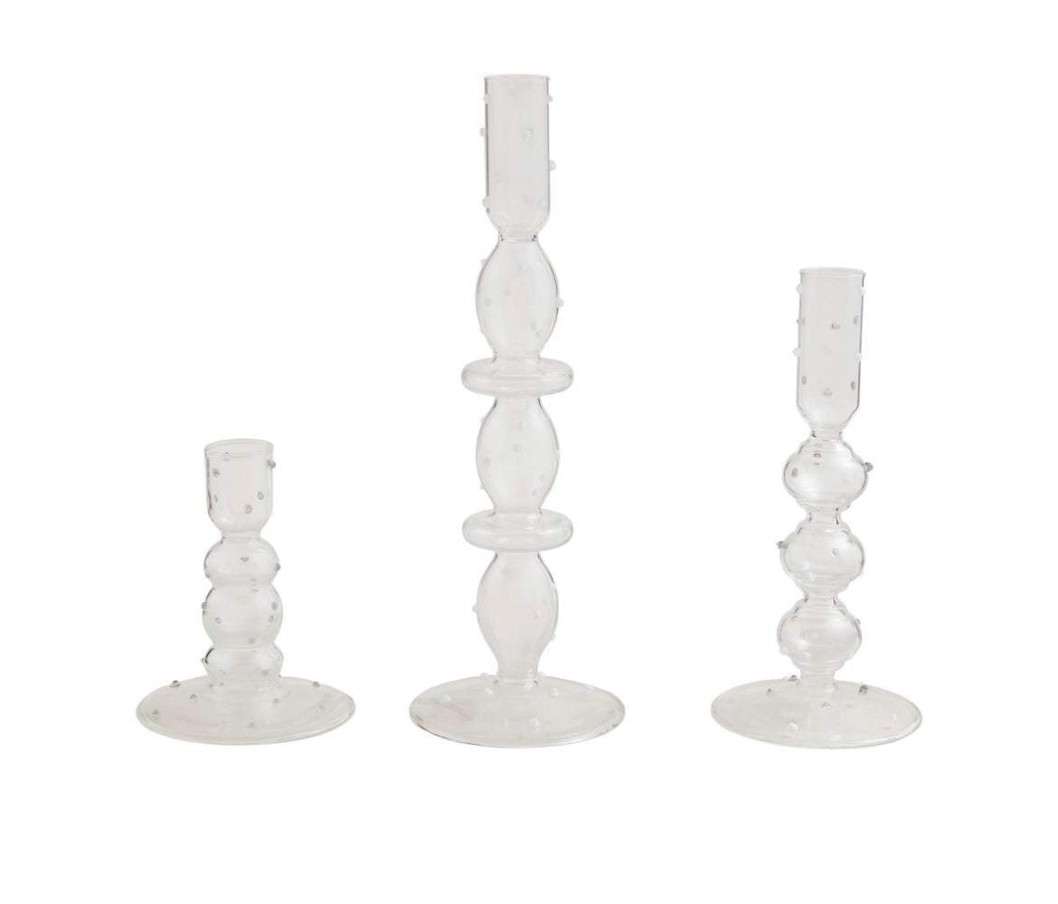 Mud pie dot taper candle holder asst.