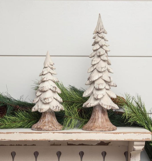 White Trees, Carved Distressed Wood Look