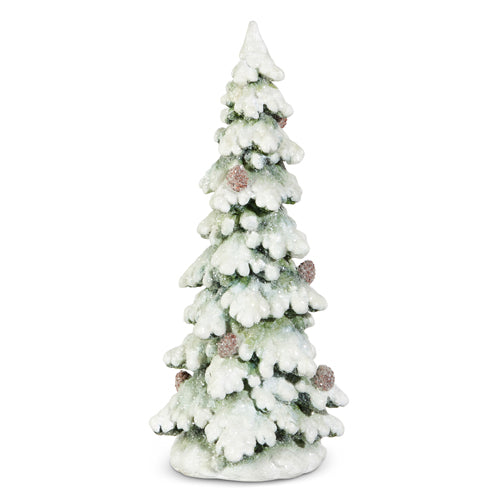 12" ICED TREE WITH PINECONES