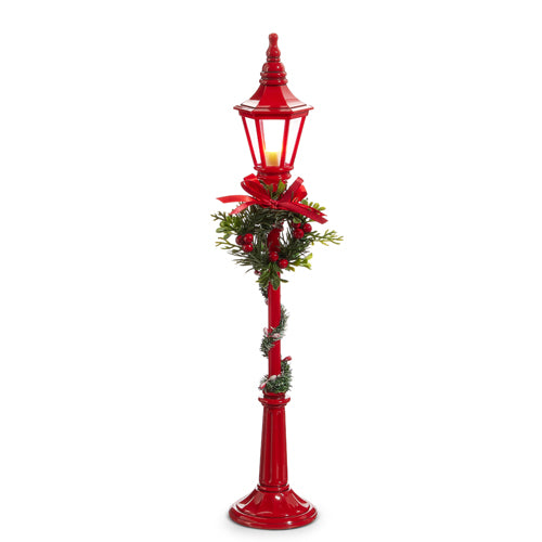 18.5" Lighted Red Lamp Post
