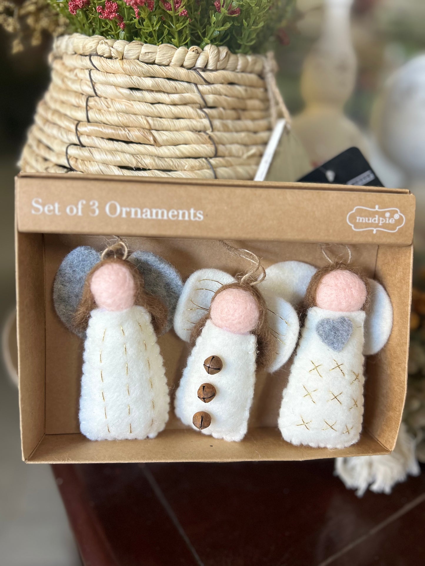 Mud pie felt ornament set/3
