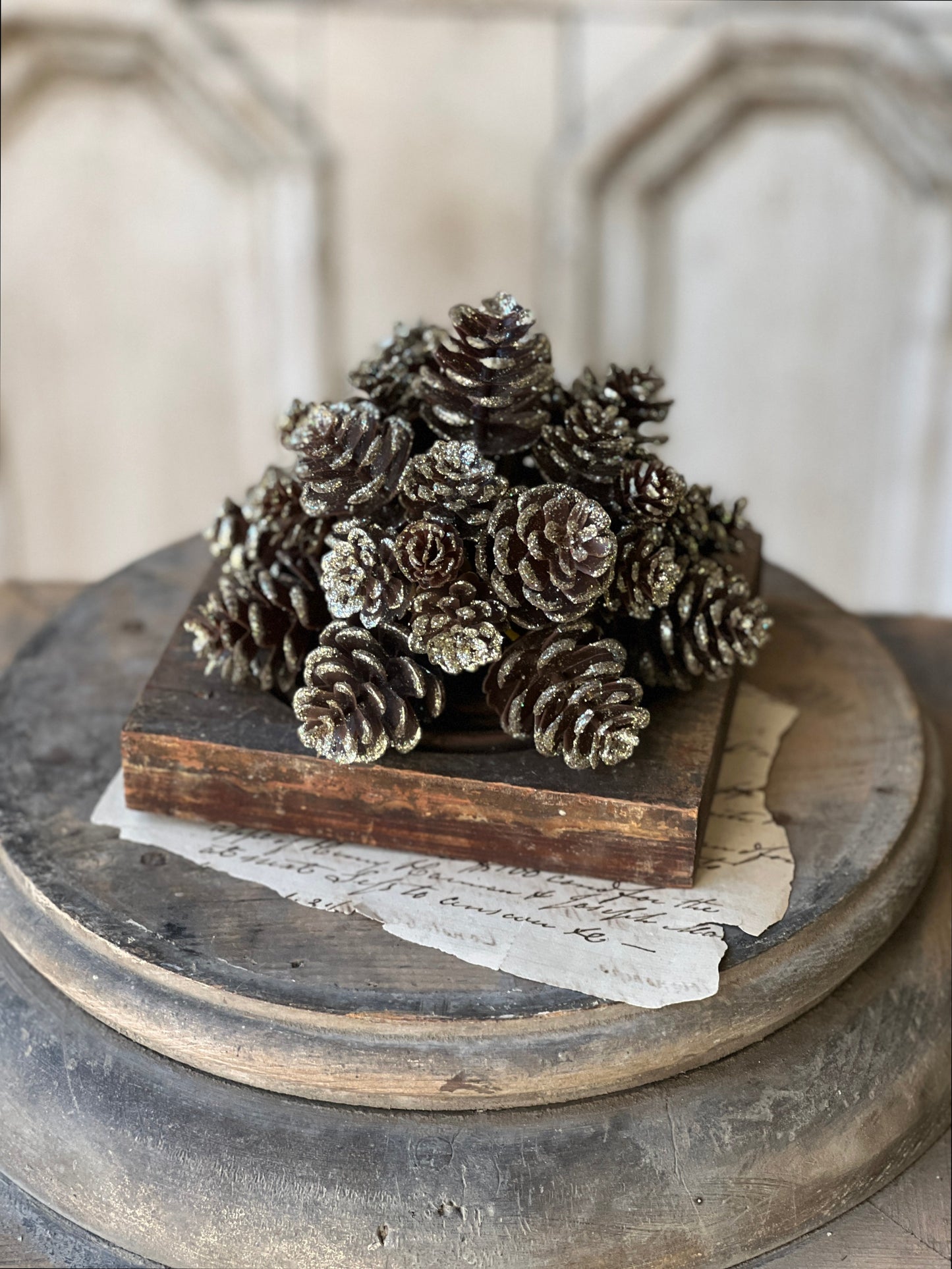 Shimmer Pine Cone Half Sphere | 7"