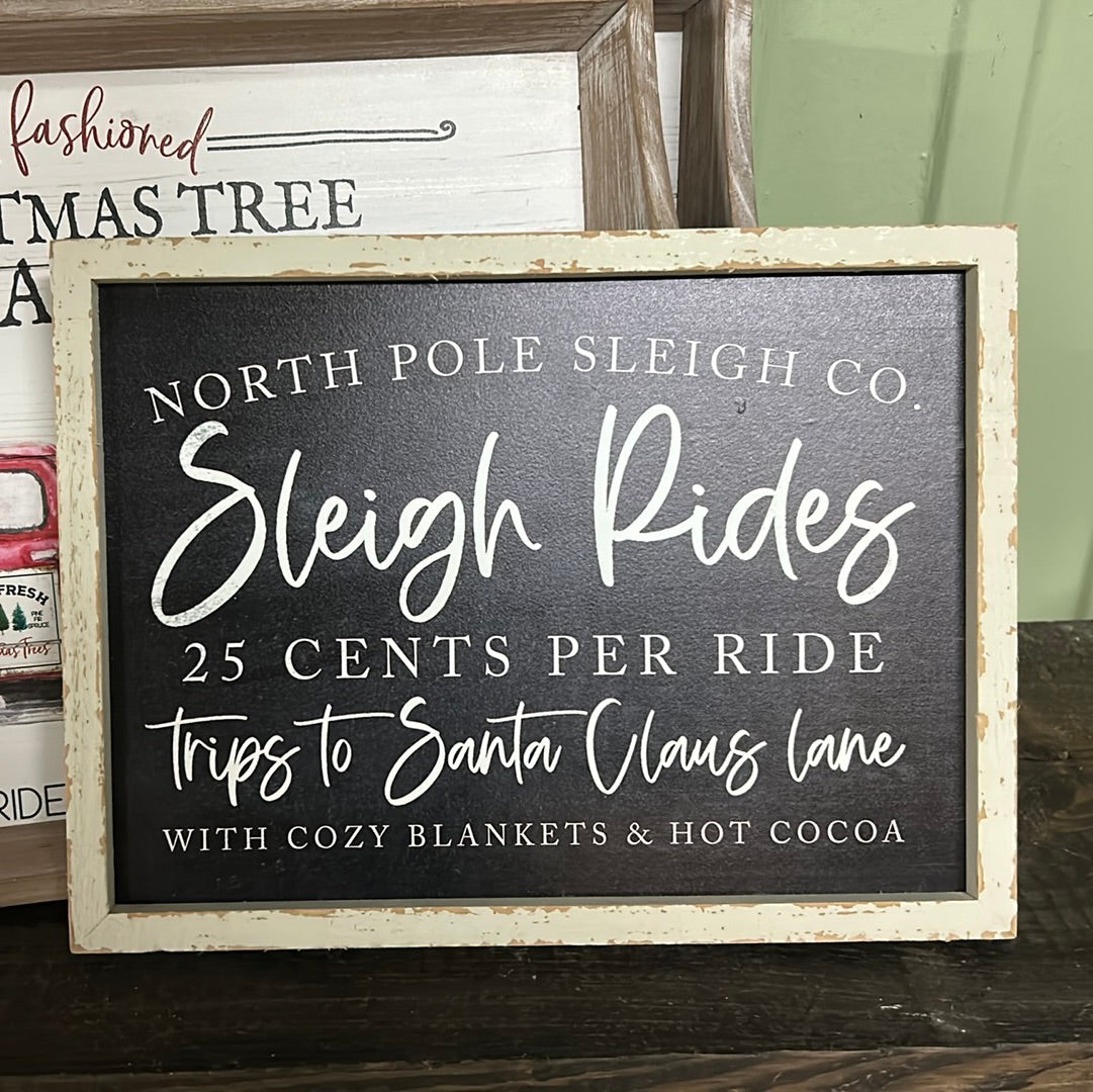 Sleigh rides sign