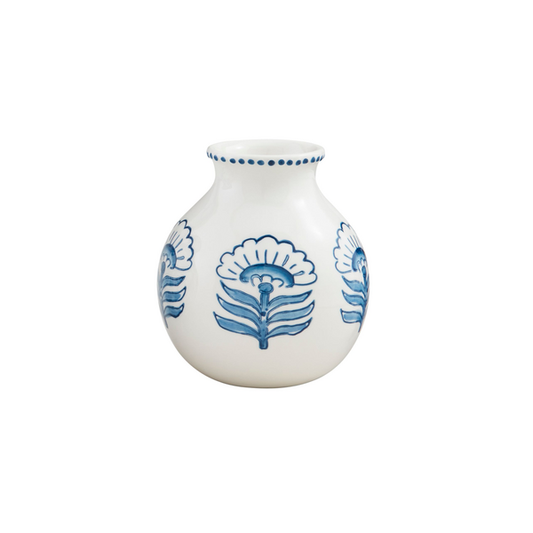 Blue floral vase mud pie