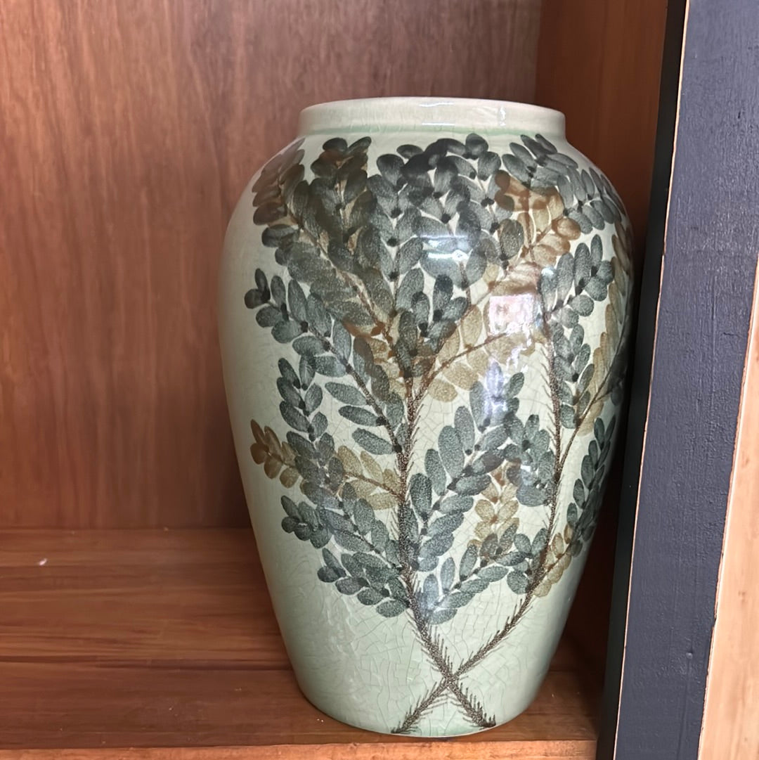 Painted Fern Green Vase