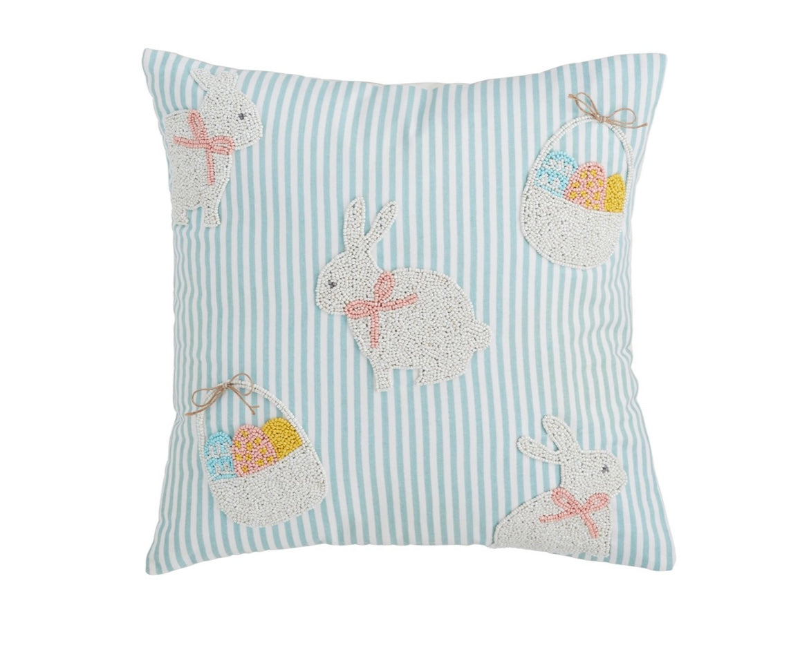 Beaded mud pie pillow