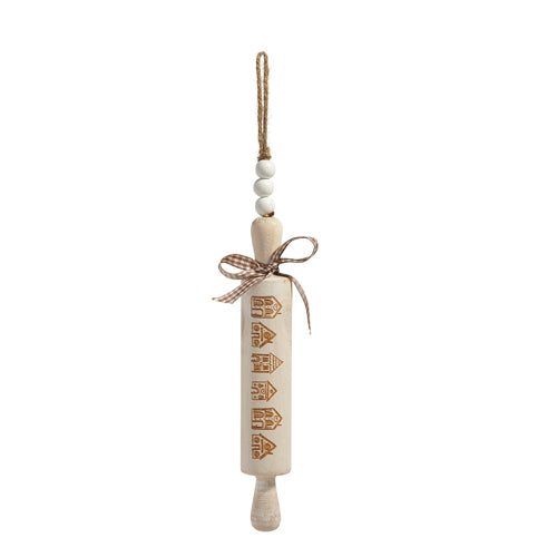 10" GINGERBREAD ROLLING PIN ORNAMENT