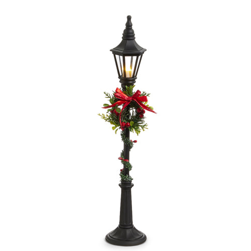 18.5" LIGHTED BLACK LAMP POST