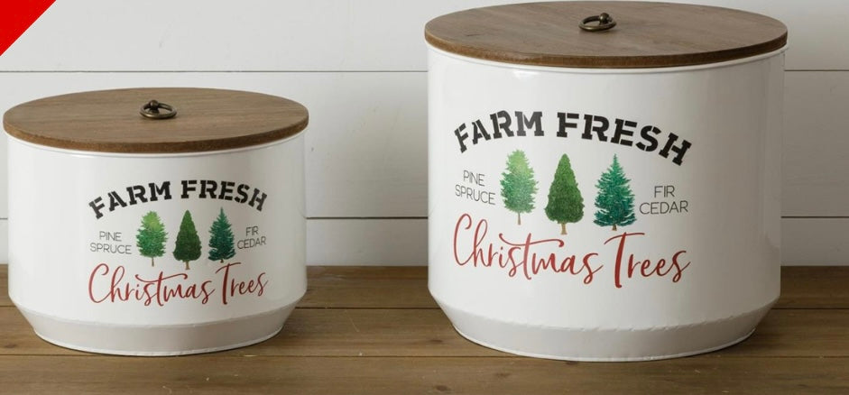 FARM FRESH CHRISTMAS TREES LIDDED CONTAINERS