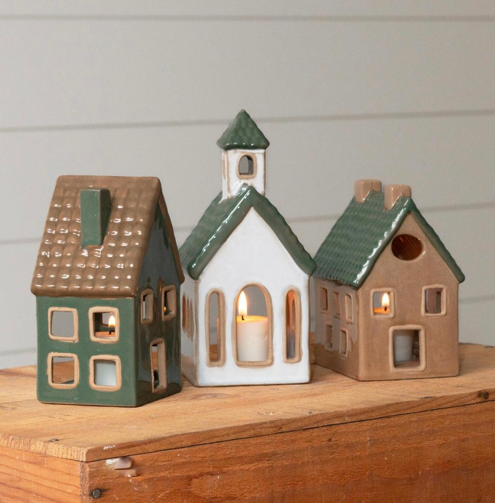 House and church candle holder asst.