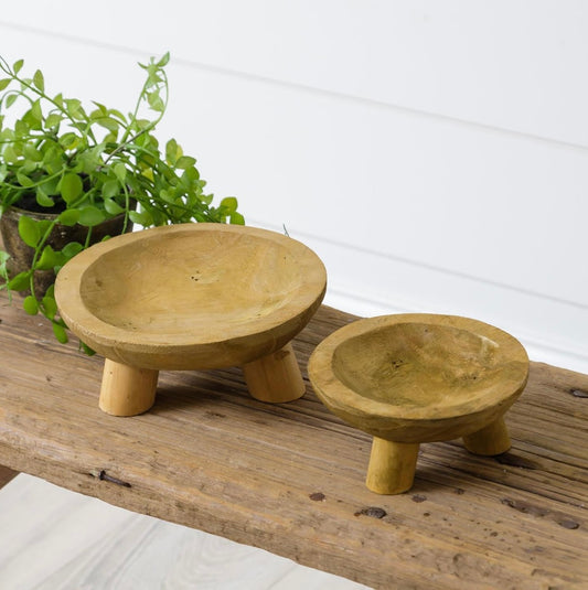 Raw wood bowl risers set/2