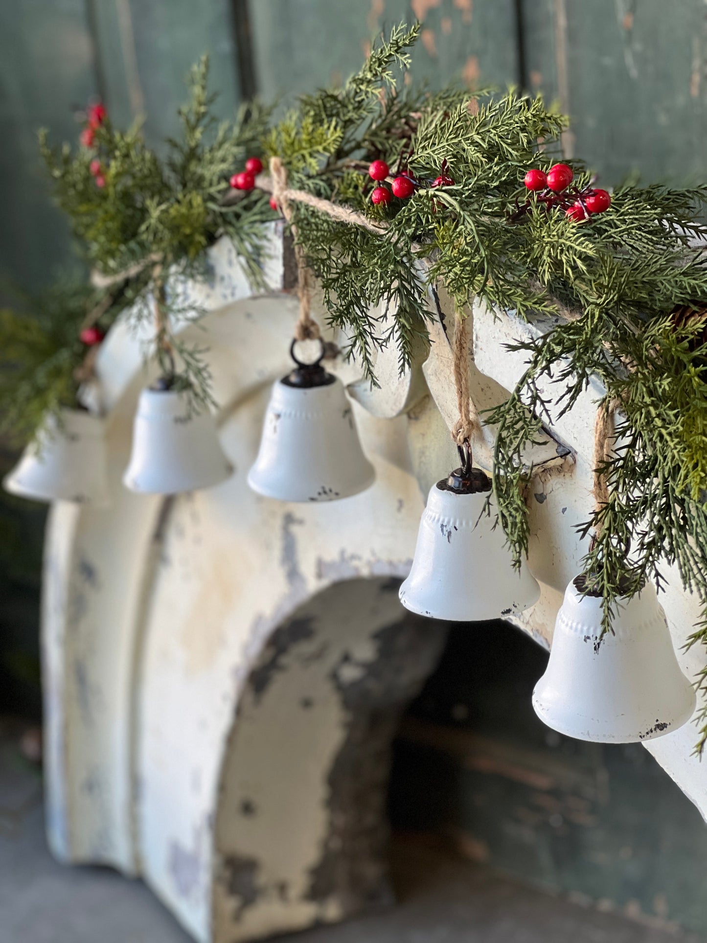 54in white bell garland
