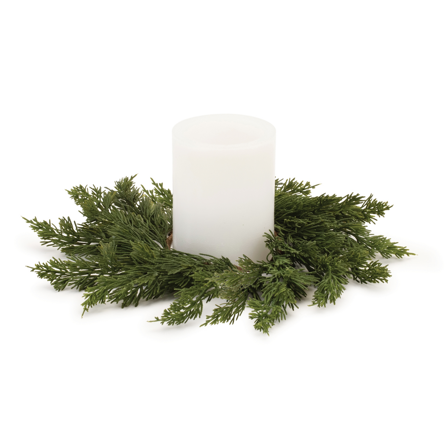 PINE CANDLE RING 16"D REAL TOUCH