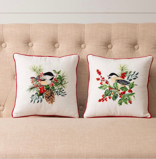 Chickadee pillow asst