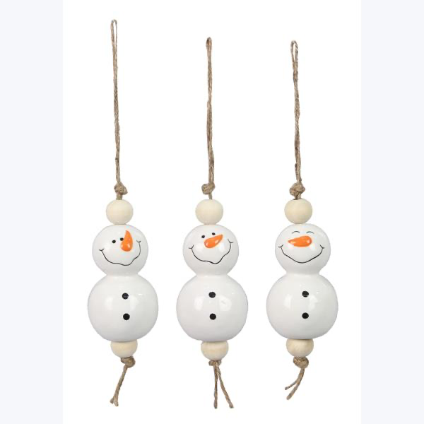 Ceramic snowman ornament asst.
