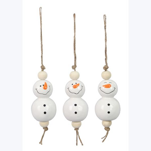 Ceramic snowman ornament asst.