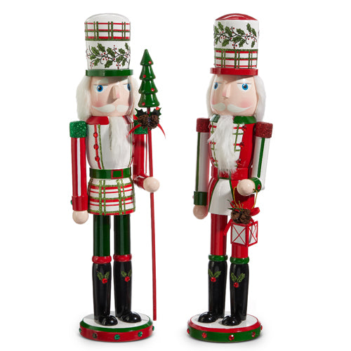 17.75" PLAID AND HOLLY NUTCRACKER