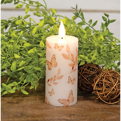 Apricot Breeze Butterfly Timer Pillar, 2" x 4"