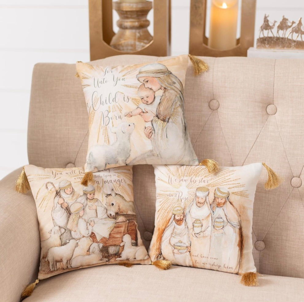 Nativity pillow asst.